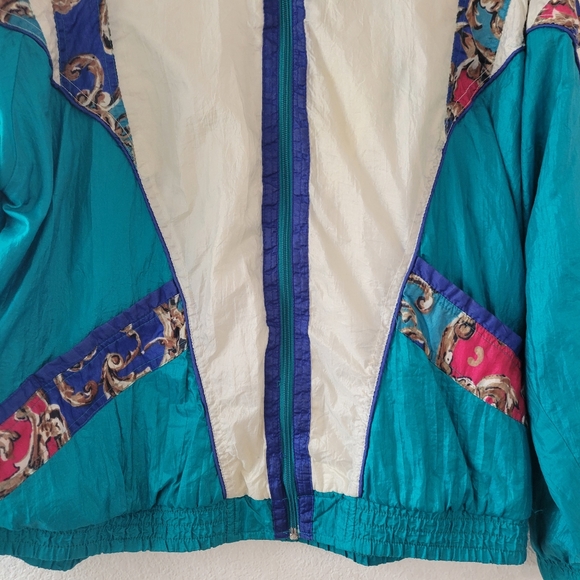 Bold Spirit Women's Vintage Multicolor Windbreaker Jacket Size Large 80's / 90's - Picture 4 of 7